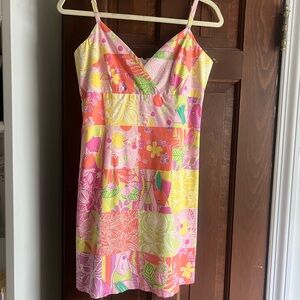 Lilly Pulitzer Pink and Yellow Patchwork Mini Dress